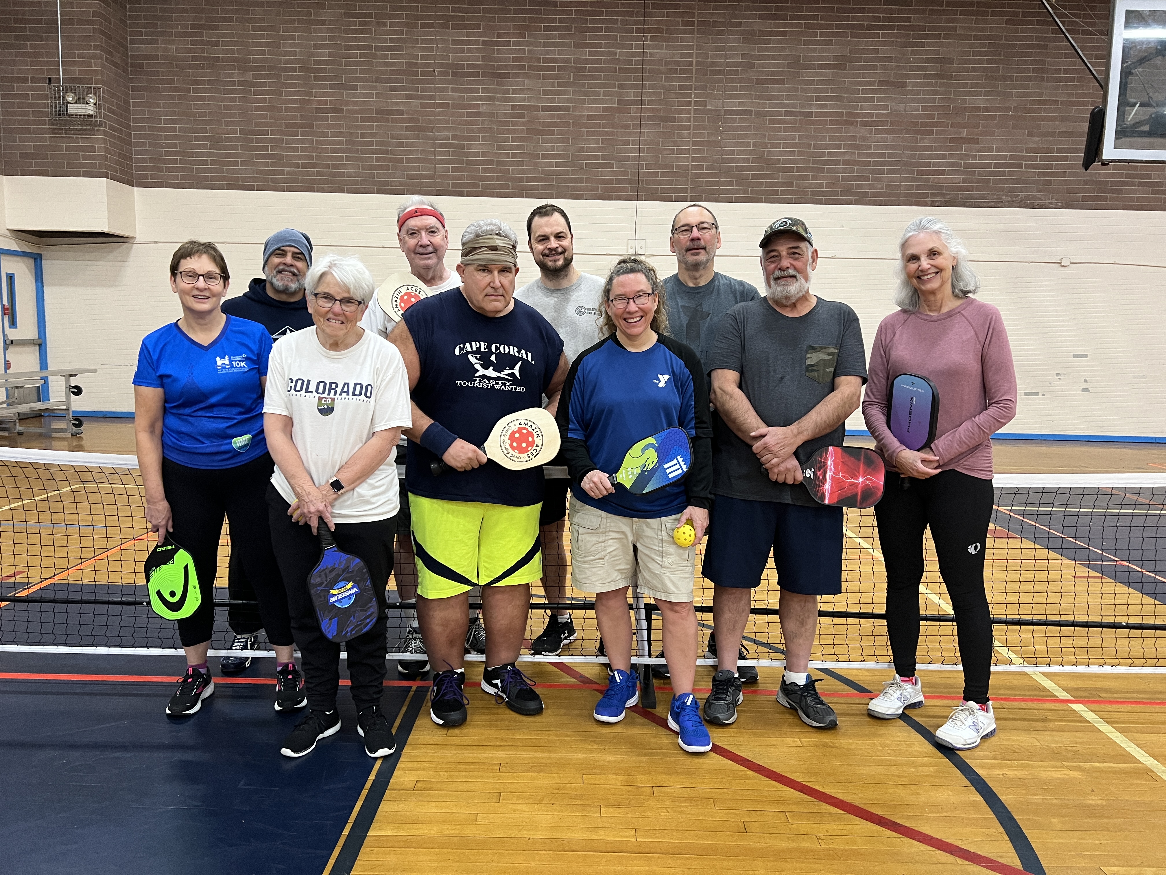 Pickleball players at the NBBYMCA